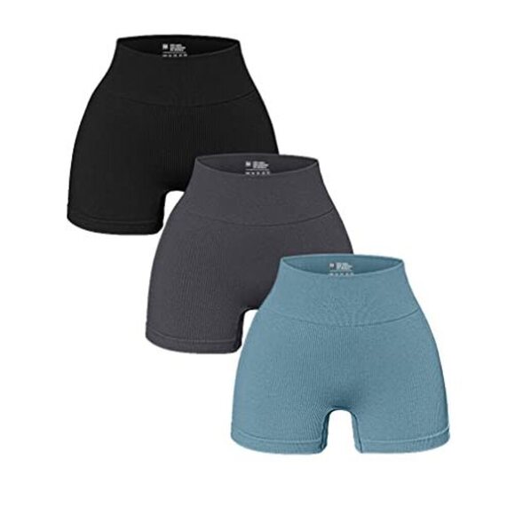 OQQ Women's Ribbed Seamless Workout Shorts - Picture 13 of 15